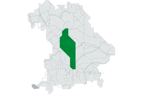 Grafik des Tarifbereichs München Nürnberg in Bayern