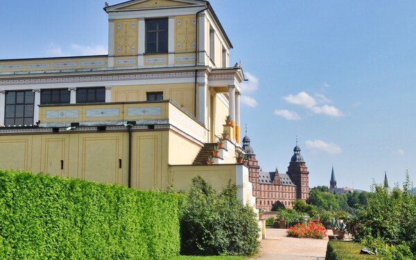 Pompejanum mit Schloss Aschaffenburg, Foto: Michael Seiterle, Lizenz: Tourismus Spessart-Mainland