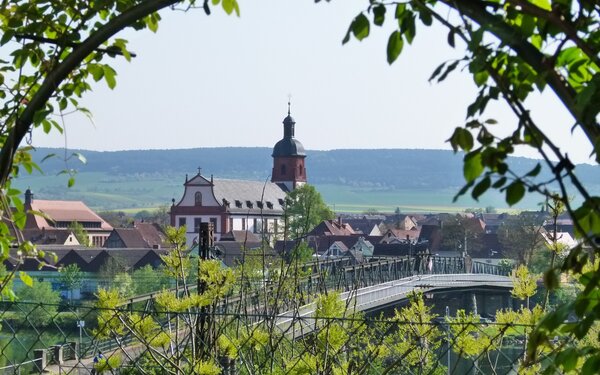 Alte Mainbrücke mit Blick auf Zellingen, Foto: Reinhold Meurer