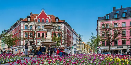 Gärtnerplatz in München im Frühling