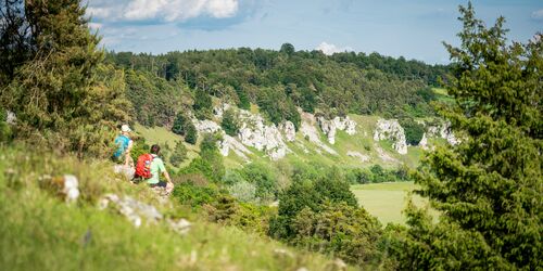 Naturpark Altmühltal - Wanderer bei den 12 Aposteln
