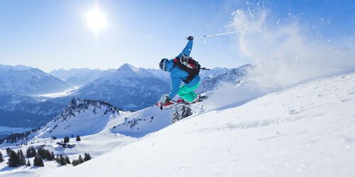 Skiing in the Tannheim mountains