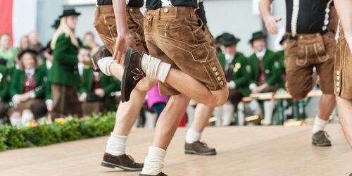 "Schuhplattler" folk dancing in Munich