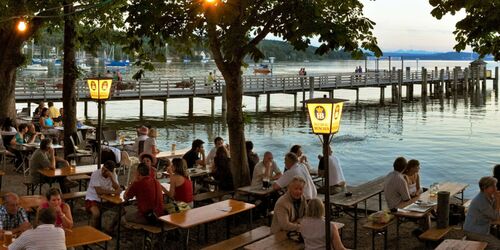 Beer garden at the Seehof hotel in Herrsching am Ammersee